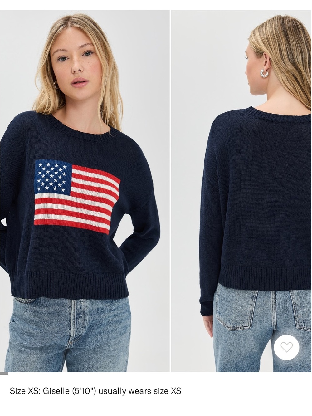 Z Supply Navy relaxed Crewneck cropped Sweater 100% cotton